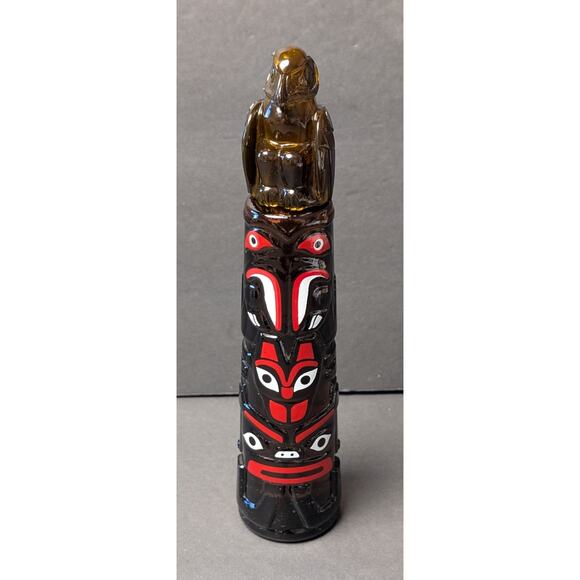 Vtg Avon Totem Pole Decanter Amber Bottle Wild Country After Shave 6 Fl Oz Retro - Picture 1 of 6